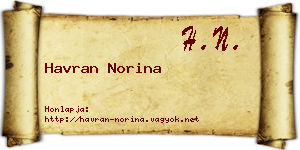 Havran Norina névjegykártya